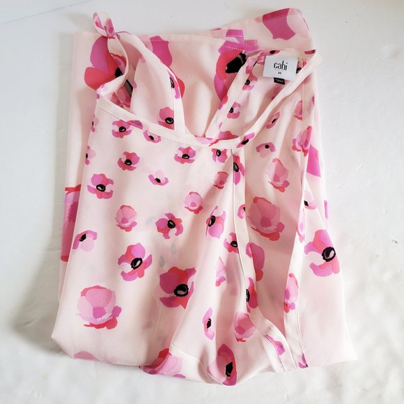 CABI Floating Poppies Tie Back Pink Halter Top M - Picture 10 of 10